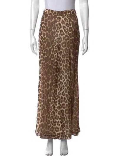 Pre-owned Zimmermann Animal Print Wide Leg Pants W/ Tags In Brown/neutrals