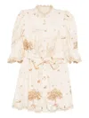 Zimmermann Applique Mini Dress In Brown