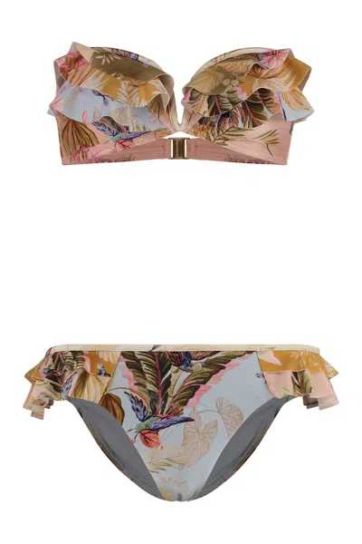 Zimmermann Ascension Bandeau Bra Bikini In Multi