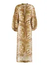 Zimmermann Ascension Midi Dress In Green Palm In Multi