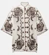 Zimmermann Ascension Leather-trimmed Broderie Anglaise Linen Shirt