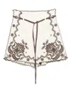 Zimmermann Womens Ivory Chocolate Ascension Embroidered Linen Shorts Xs In Multi