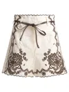Zimmermann Womens Ivory Chocolate Ascension Embroidered Linen Shorts Xs