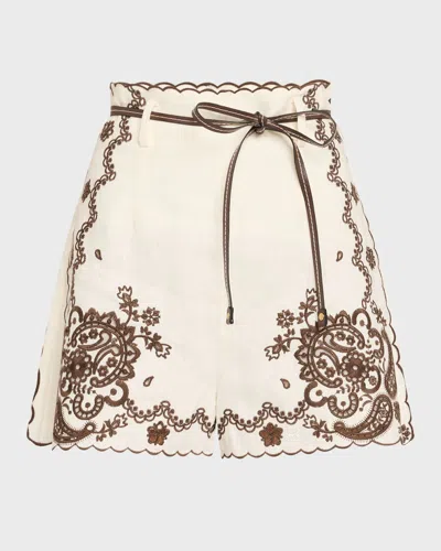 ZIMMERMANN ASCENSION EMBROIDERED SHORTS