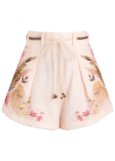 ZIMMERMANN ZIMMERMANN ASCENSION FLORAL-PRINTED LINEN SHORTS