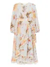 Zimmermann Ascension Lace-trimmed Tiered Printed Cotton-voile Midi Wrap Dress In Multi