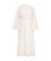 Zimmermann Ascension Lace Trim Tie Waist Midi Dress In White