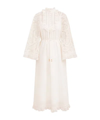 Zimmermann Ascension Lace Yoke Midi Dress