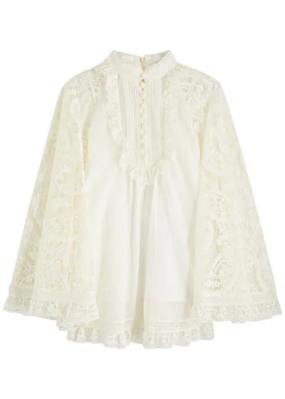 Zimmermann Ascension Lace Yoke Tunic Ramie Tunic