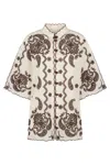 Zimmermann Ascension Leather-trimmed Broderie Anglaise Linen Shirt