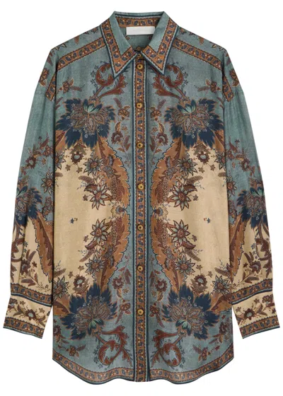 ZIMMERMANN ZIMMERMANN ASCENSION MANSTYLE PRINTED SILK SHIRT