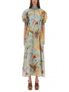 Zimmermann Women Aqua Palm Floral Habotai Silk Ascension Maxi Dress In Blue