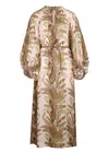 Zimmermann Ascension Midi Dress Green Palm In Brown