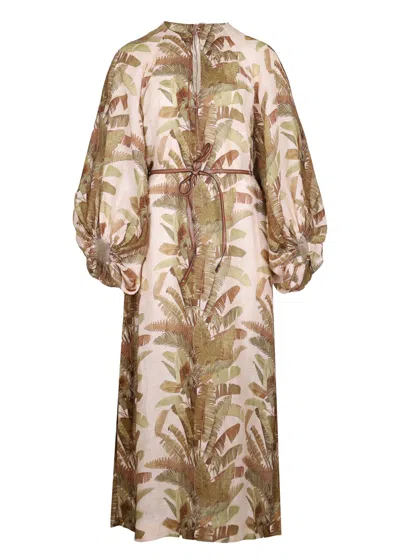 Zimmermann Ascension Midi Dress Green Palm