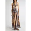 Zimmermann Ascension Paisley Floral Halter Neck Maxi Dress