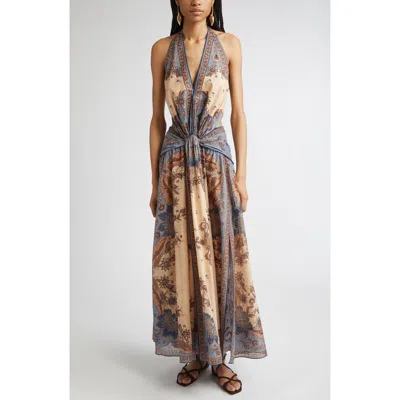 Zimmermann Ascension Paisley Floral Halter Neck Maxi Dress