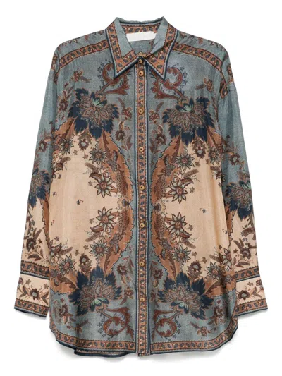 ZIMMERMANN 'ASCENSION' PATTERNED SILK SHIRT ZIMMERMANN