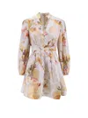 Zimmermann Ascension Plunge Mini Dress Dresses Light Blue In Multi