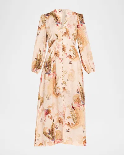 ZIMMERMANN ASCENSION PLUNGE MAXI DRESS