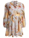 Zimmermann Ascension Plunge Mini Dress Dresses Light Blue In Blue