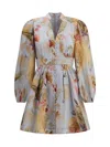 Zimmermann Ascension Plunge Mini Dress In Multi