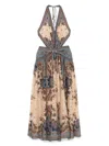 Zimmermann Ascension Plunge Halter Maxi In Multi