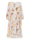 Zimmermann Ascension Lace-trimmed Tiered Printed Cotton-voile Midi Wrap Dress In Multi