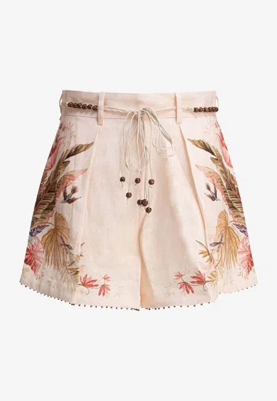 Zimmermann Ascension Printed Mini Shorts In Multi