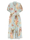 Zimmermann Ascension Printed Silk Dress In Blue