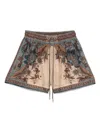 Zimmermann Ascension Multicolor Shorts With Elastic Drawstring And All-over Print In Silk Woman In Brown