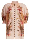 Zimmermann Ascension Billow Blouse Cream Palm Floral In Multi