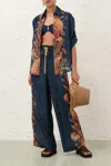 Zimmermann Ascension Relaxed Pant In Blue