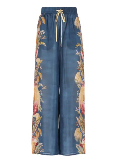 Zimmermann Ascension Relaxed Pants In Blue