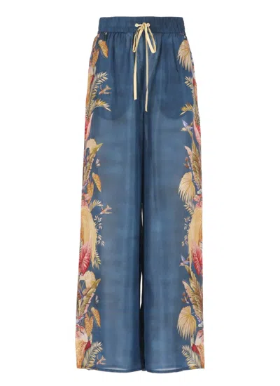 Zimmermann Ascension Relaxed Pants In Blue