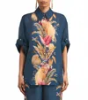 Zimmermann Womens Dark Blue Palm Floral Ascension Relaxed-fit Silk Shirt Xs In Blue