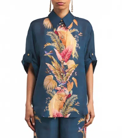 Zimmermann Ascension Relaxed Shirt In Blue