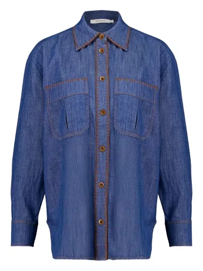 Zimmermann Ascension Shirt In Blue