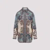 Zimmermann Ascension Manstyle Printed Silk Shirt In Blue