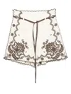 Zimmermann Womens Ivory Chocolate Ascension Embroidered Linen Shorts Xs In Multi