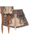 Zimmermann Ascension Multicolor Shorts With Elastic Drawstring And All-over Print In Silk Woman