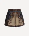 Zimmermann Ascension Multicolor Shorts With Elastic Drawstring And All-over Print In Silk Woman