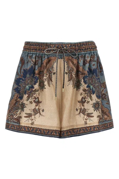 Zimmermann 'ascension' Shorts In Brown