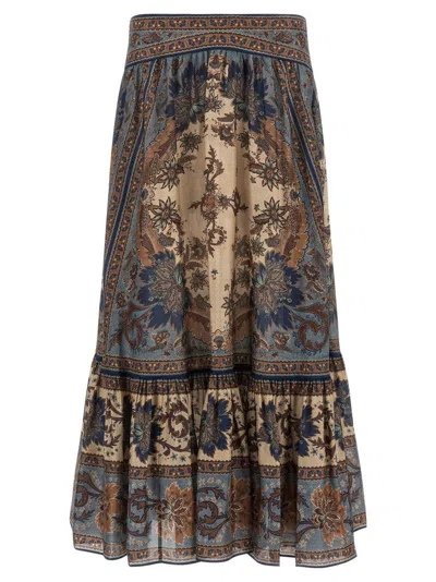 Zimmermann 'ascension' Skirt In Gray