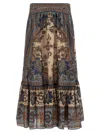 Zimmermann Ascension Printed Silk Skirt In Multi