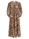 Zimmermann 'ascension Tie Billow Maxi' Dress In Brown