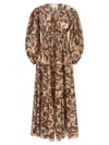 Zimmermann 'ascension Tie Billow Maxi' Dress In Brown