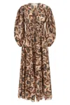 Zimmermann 'ascension Tie Billow Maxi' Dress In Brown