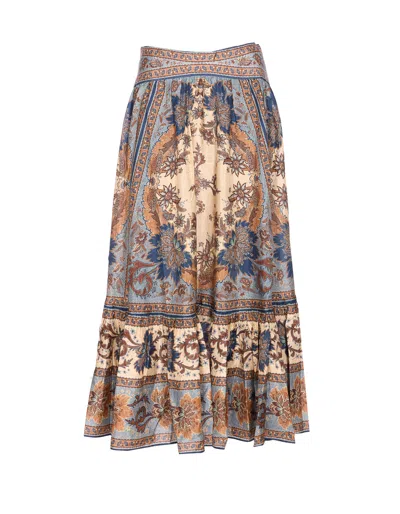 Zimmermann Ascension Tiered Midi Skirt