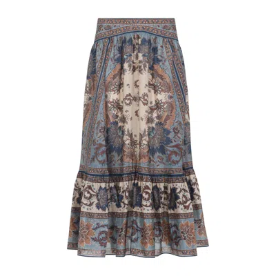 Zimmermann Ascension Tiered Midi Skirt Women
