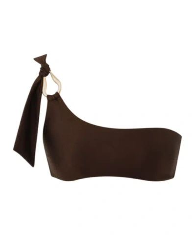 Zimmermann Brown One Shoulder Bikini Top